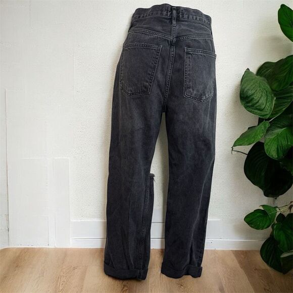 Agolde 90s Jeans Black Distressed High Waisted Straight 26” - Picture 2 of 8
